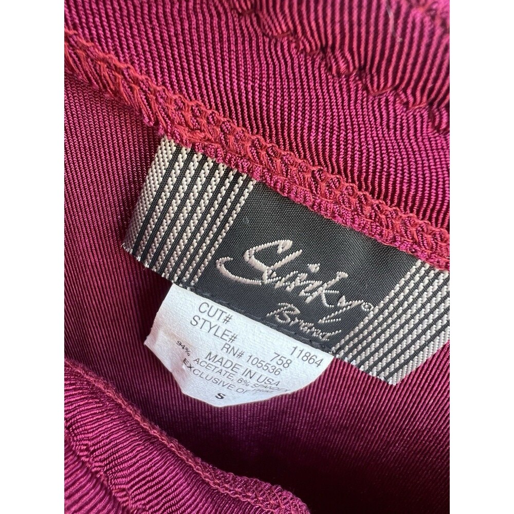 Slinky Brand Women's Purple Top Size Small Acetate One Shoulder Embellished - Picture 2 of 4